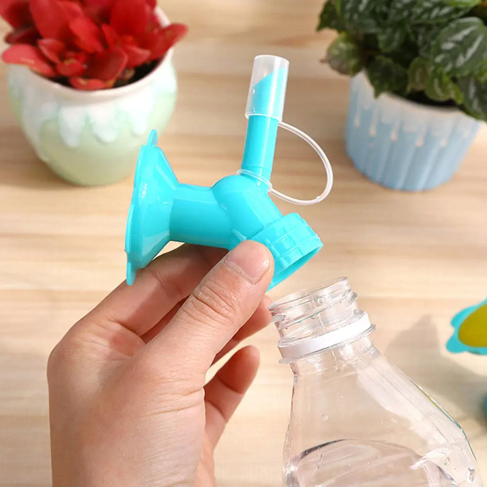 2Pcs Gardening Sprinkler Nozzle Dual Head for Bottles PP Material Angled Spout Gentle Even Water Distribution Sprinkler Watering