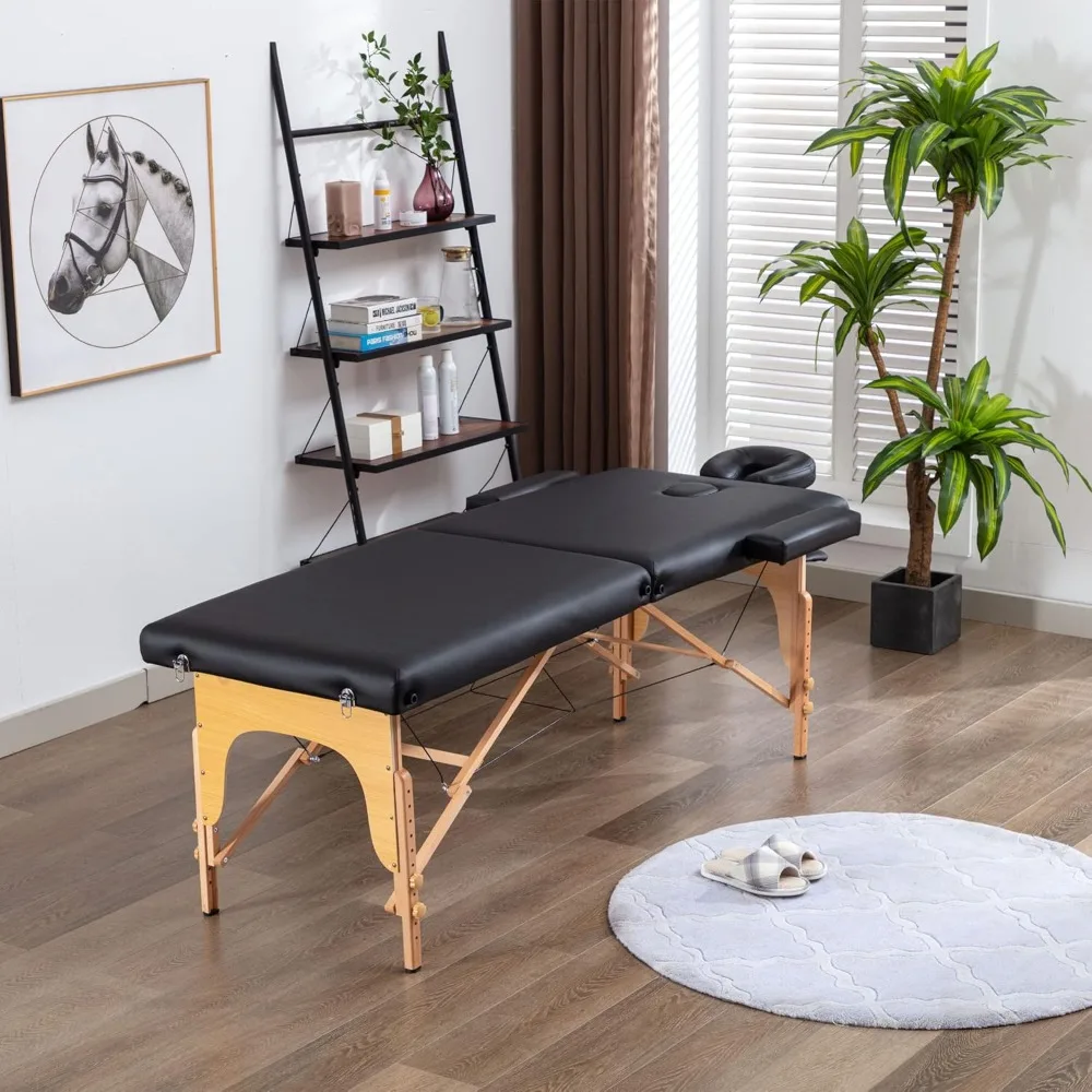 KCC-Table de massage portable en mousse à mémoire de forme, lit de massage pliable de qualité supérieure, réglable, 84 amarans de long, 28 pouces