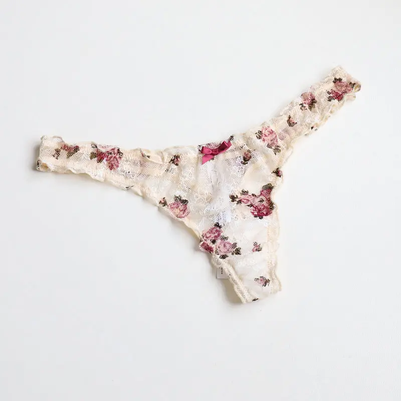 Spitzenblumen Sexy Damen-Slips Tanga G-String Mädchen-Höschen Dünne Transparente Niedrige Taille Unterwäsche Damen-Lingerie