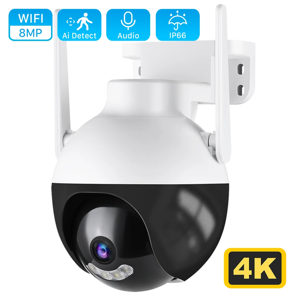 New 4K 8MP WiFi PTZ Camera 4MP Ai Human Detection Video Surveillance Outdoor Color IR Night Vision Cloud CCTV Home Security