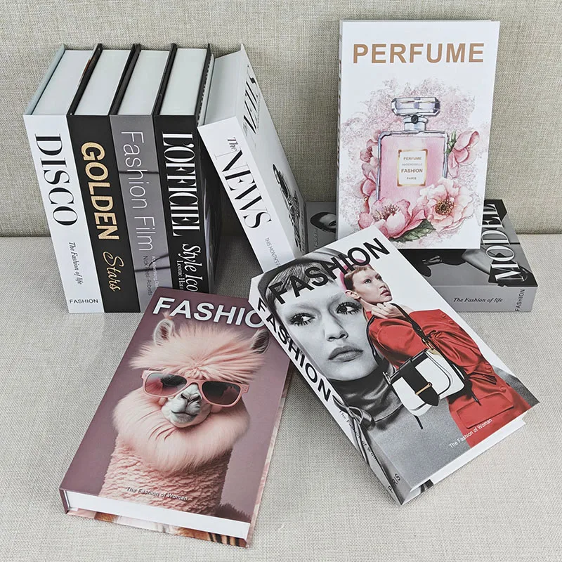 كتب مزيفة فاخرة ديكور فني ، باريس نيويورك ، مجلة لندن النسائية ، طاولة قهوة ، فندق فيلا ، ديكور منزلي ، اكسسوارات تصوير ، موضة