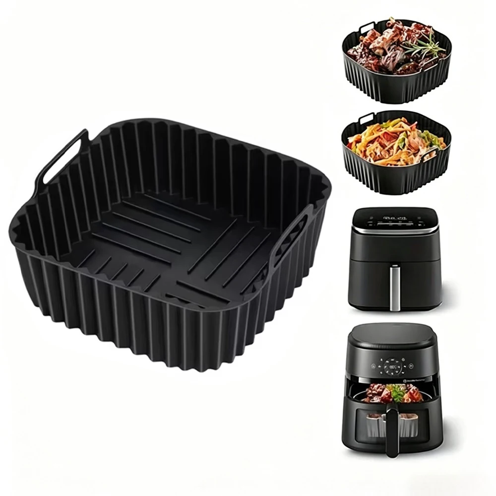 Silicone Air Fryer Mold Oil Filter Strip for PhilipsNA230 COSORI6.2L Non-Stick Reusable Baking Pan Grill Mat Easy Clean
