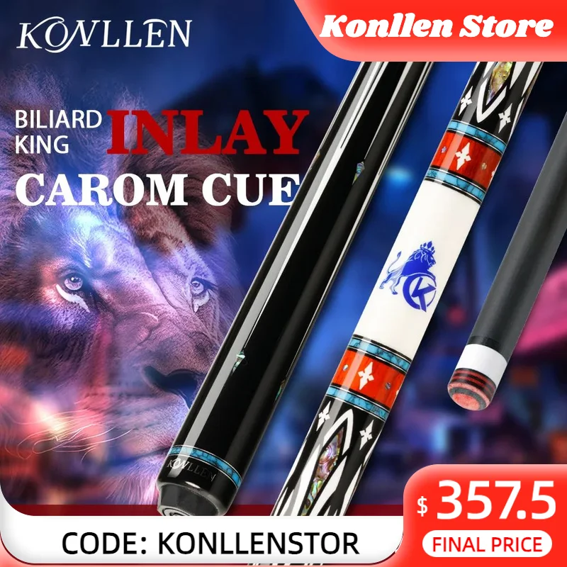 

KONLLEN Carom Billiard Cue Carbon Fiber 12mm 142 cm Libre Cue 3-Cushion Billiards Cue For Carom Cue Professional Carom Stick