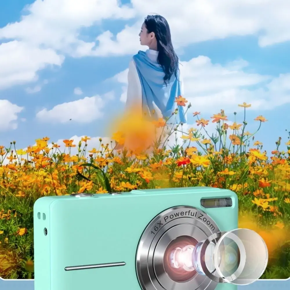Câmera vlogging 4k hd câmera digital 1080p 16x zoom câmera fotográfica 44mp 2.4 Polegada crianças filmadora adultos
