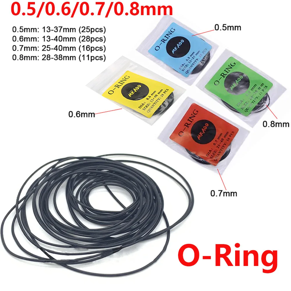 

Watch Back Case Rubber Waterproof O-Ring Gasket Accessories for Watchmaker Tools 0.5/0.6/0.7/0.8mm Bottom Cover Sealing Ring