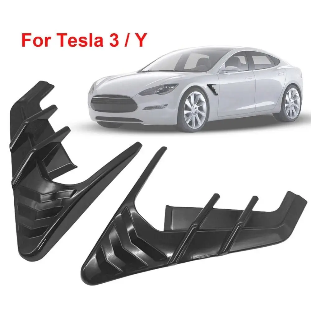 2pcs Car Camera Decorative Cover ABS Leaf Board Protection Cover Trim Automotive Components Car Accessories for Tesla Model 3/ Y