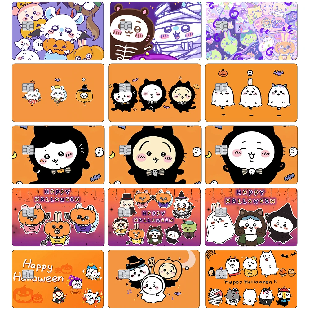 ملصق جلدي لطيف لبطاقة الائتمان للهالوين Usagi ملصقات غير لامعة لبطاقة البنك VISA Mastercard JCB وغيرها من البطاقات المغناطيسية IC #1