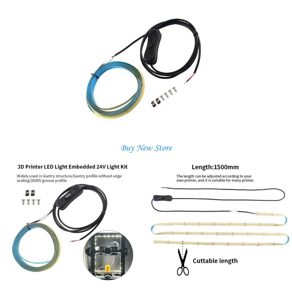 

20CE 24V 1500mm Double Sides Embedded Light Bar High Brightness Printer Accessory