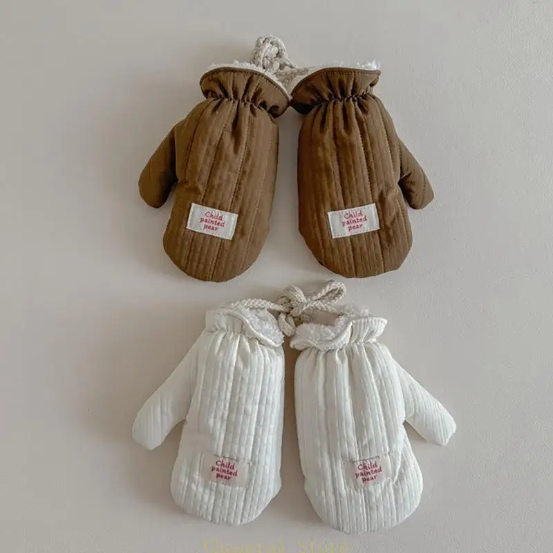 

E7CE Warm Infant Mittens Fleece-lined & Thickened Baby Glvoes Toddler Hand Warmer Toddler Winter Gloves Comfortable Gloves