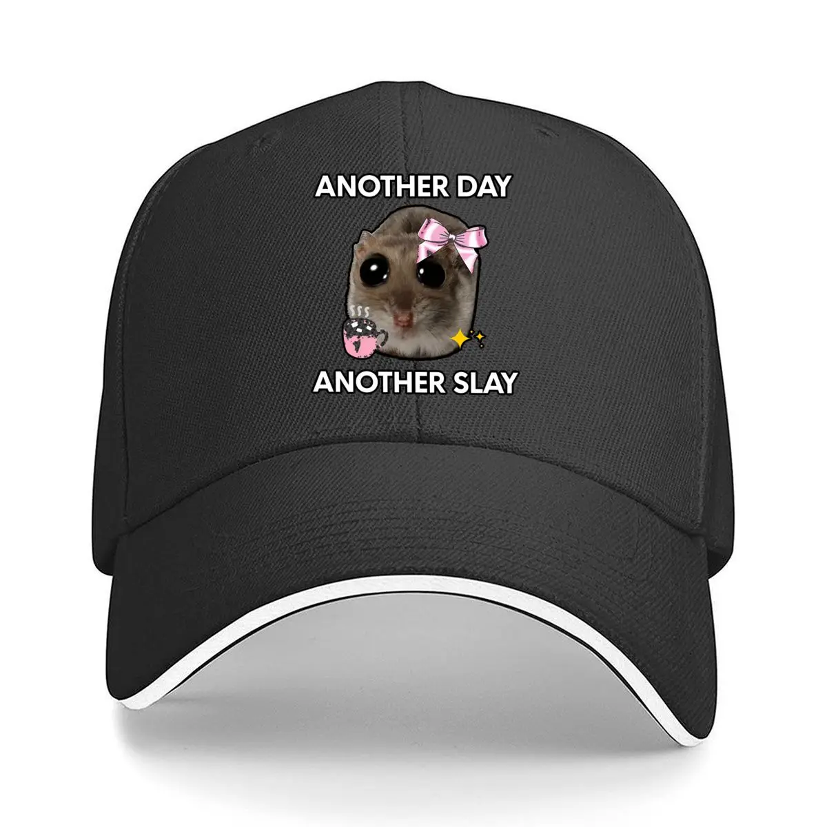 Another Day Another Slay Hamster Pink Bow Coffee Hip Hop hat Fashion Outdoor Sports Sandwich Baseball Cap