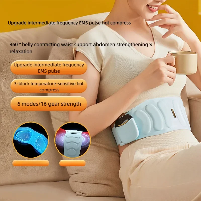 

EMS Microcurrent Waist Massager 6-Speed Waist Protection, Warmth, Abdominal Soothing, Fatigue Relief, Fat Removal, Shaping Belt