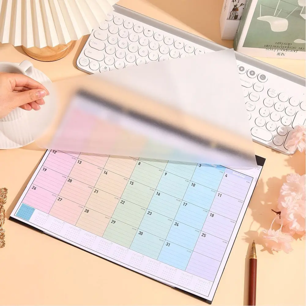 Unique Design Colorful Hanging Calendar Hangable Cartoon 2025 Wall Calendar Planner ​ Practical Rainbow Desktop Calendar Message
