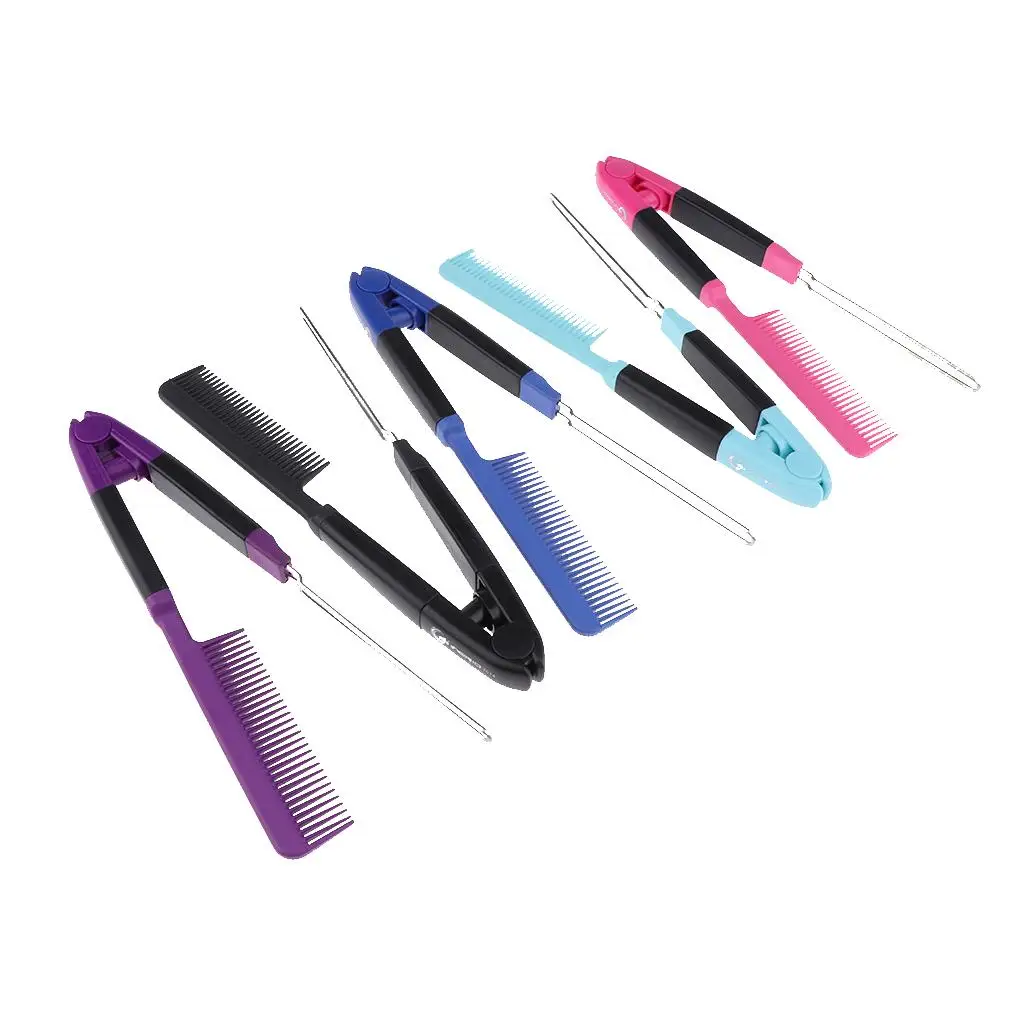

Straightening Brush Comb with Metal Clip Hair Applicator Brush for All Ages Hairdresser Accessories for Smooth Natural Hair