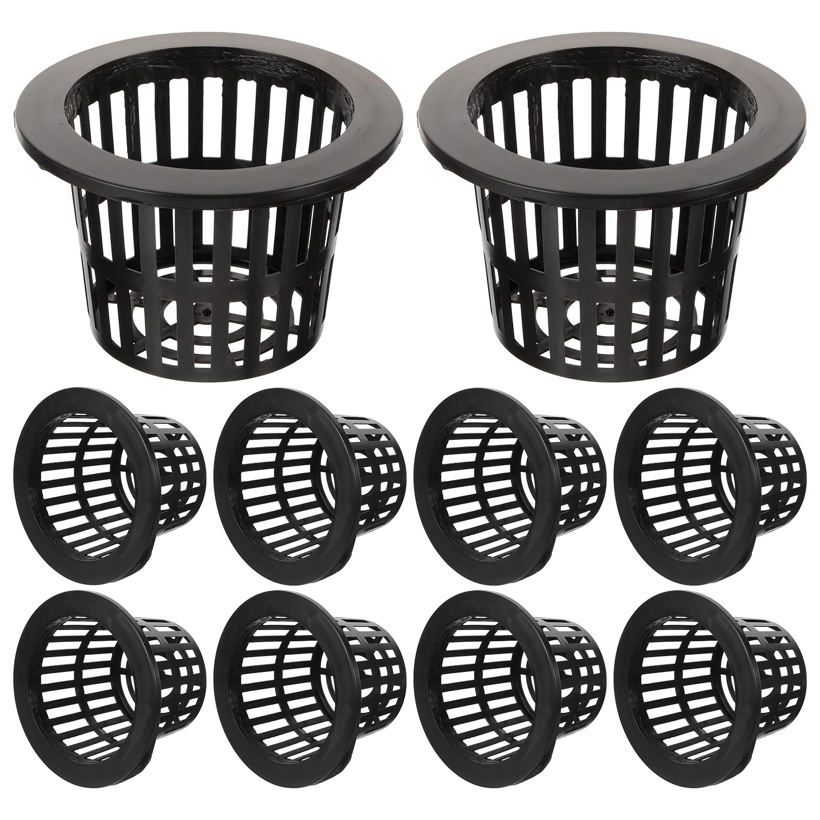 

10pcs Black Plastic Hydroponic Planting Baskets 100mm Net Pots for Aquatic Plants Unsoiled Cultivation Easy Root Growth