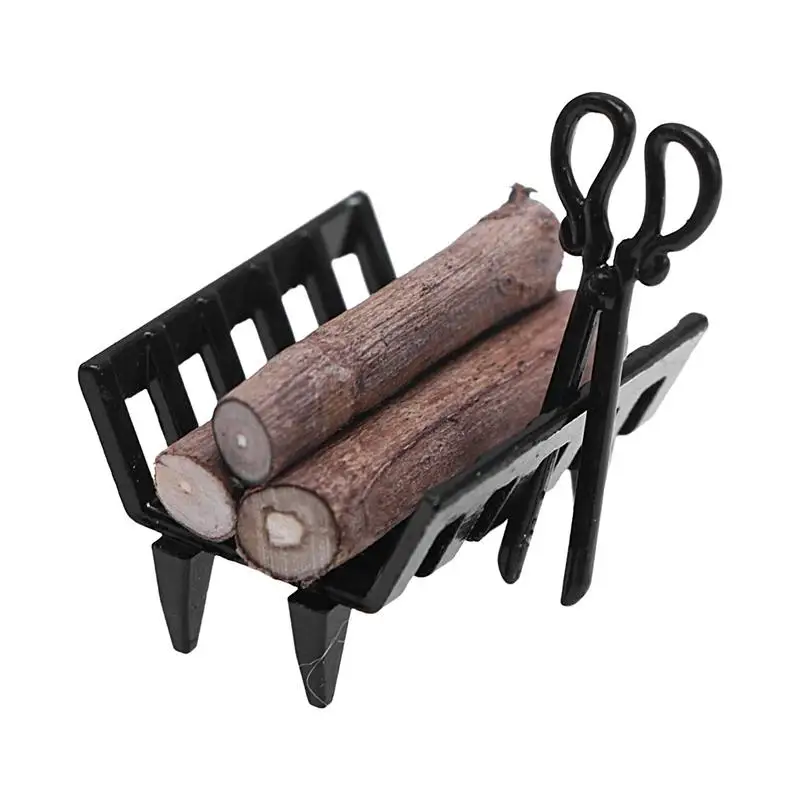 Small Firewood Rack Indoor Log Holder Wood Storage For Fireplace Heavy Duty Metal Firewood Holder With Removable Holders