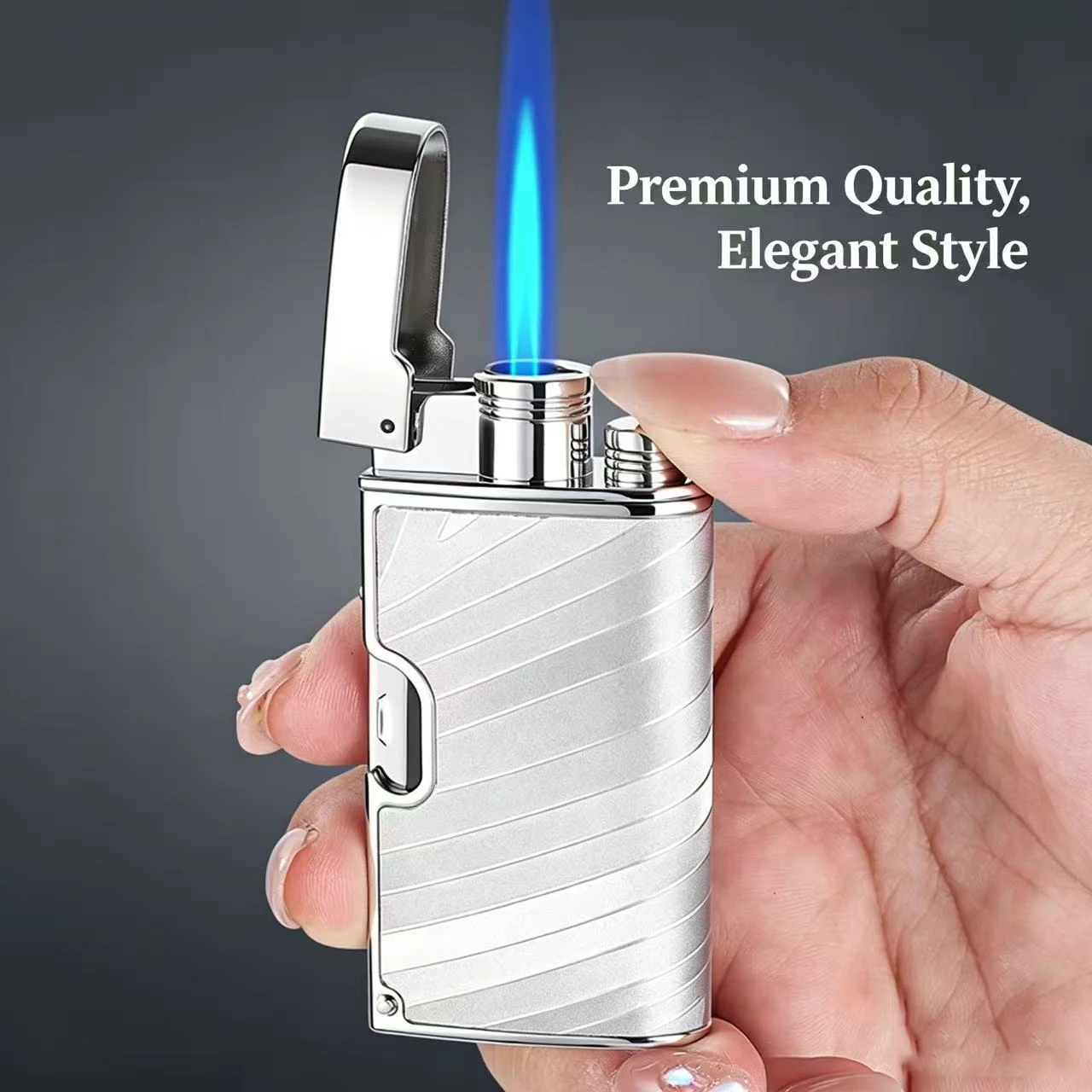 Portable Multifunction Lighter, Jet Flame Windproof, Nail Clipper & Bottle Opener Combo Design