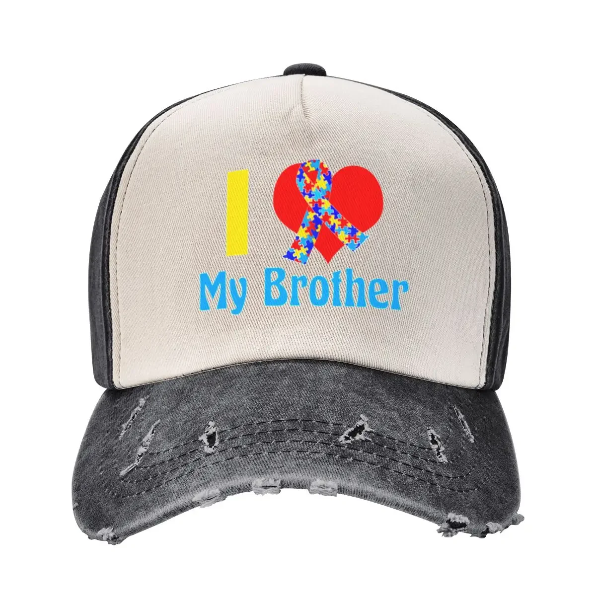 I Love My Brother Autism Awareness Baseball Cap Gentleman Hat Horse Hat Male Women's