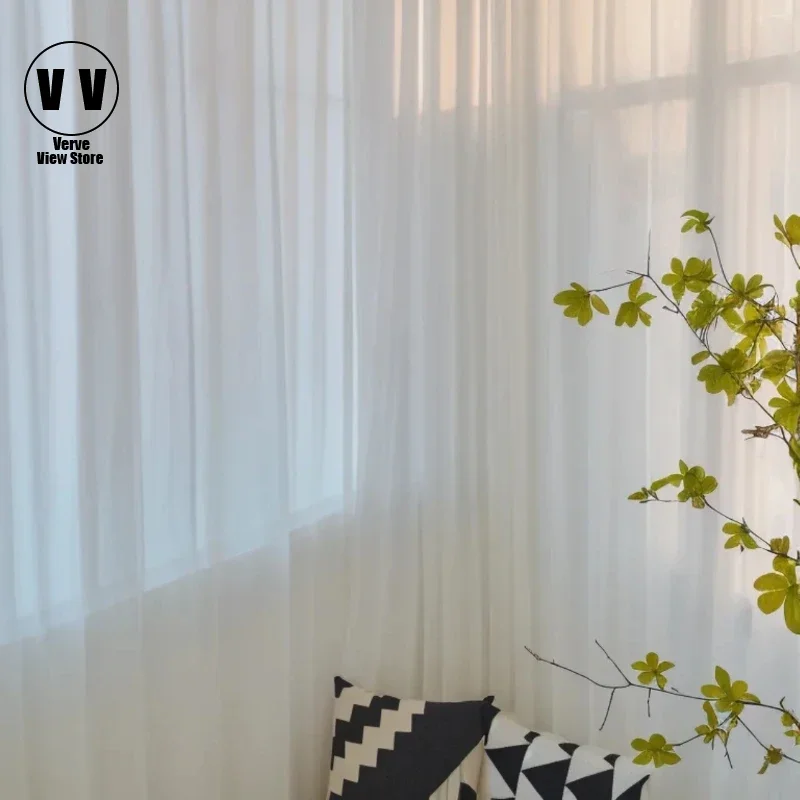 ستائر شفافة بيضاء من الدرجة المعماري لغرفة المعيشة وغرفة النوم ونافذة ديكور الفوال - تحكم دقيق في الإضاءة للنوافذ البسيطة #1
