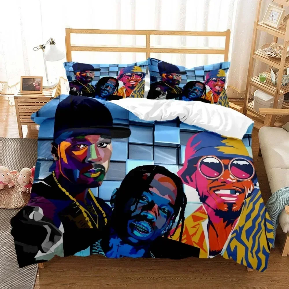

Hip hop rapper Bedding Set Printed With Pillowcase Duvet Cover Soft Queen King Size Bedclothes Home Customized Personal style