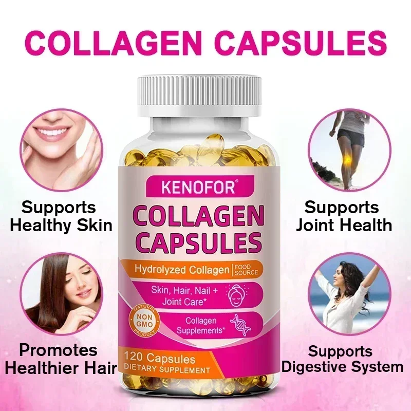 Hydrolyzed Collagen, Non-GMO Gluten Free, for Hair, Skin, Nails & Joints, Biotin Protein Vitamin C Healthy Dietary Supplement