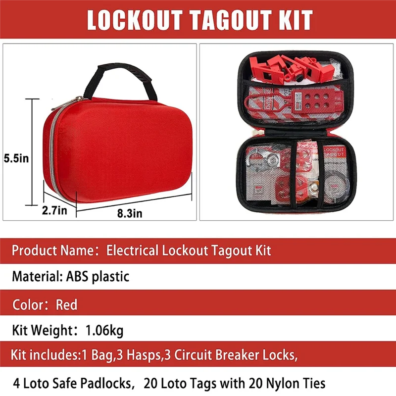 ชุดป้ายล็อคไฟฟ้าสำหรับล็อคแบบไฟฟ้าสำหรับสลากกินแบ่ง + กุญแจล็อคแบบนิรภัย, ชุดล็อคแบบห่วงนิรภัย, ป้ายเตือน