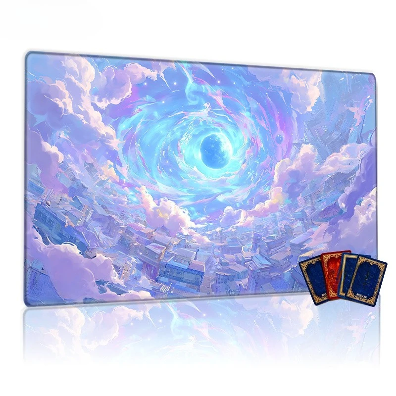 Dream City Celestial Vortex Game Mat suitable for trading card games and role-playing games. It is an amusing desktop decoration