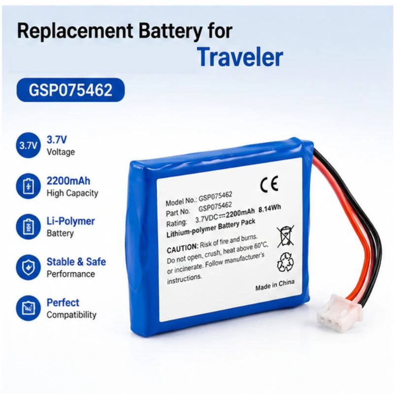 3200MAH 3.8V Suitable for Harman/Kardon Traveler Bluetooth Speaker Battery GSP075462 Long-lasting  Rechargeable Battery