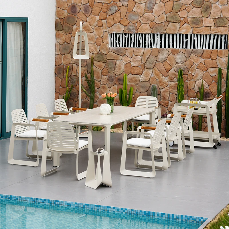 

Modern Outdoor Furniture Set Garden Table Set Aluminum Back Furniture Outdoor Table and Chair Set
