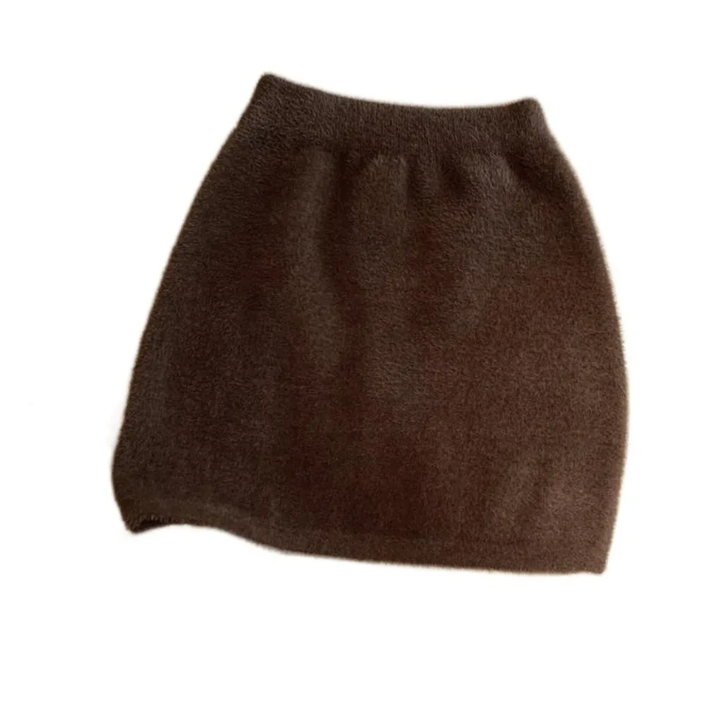 Peluche Imitation vison polaire jupe automne hiver rétro courte Mini jupes Ins épicé fille Style taille haute a-ligne jupe filles