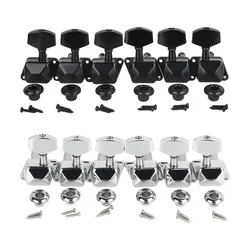 Gearlly 6Pcs 3L3R Semi-Closed String Tuning Pegs Tuning Keys Machine Heads Tuners For Electric Guitar or Acoustic Guitar