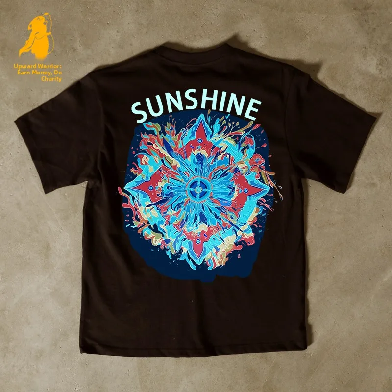 Loose Fit Short Sleeve T-Shirt Pure Cotton Double Thread Women's Style Heavyweight Couple's Tee Casual Summer Fashion