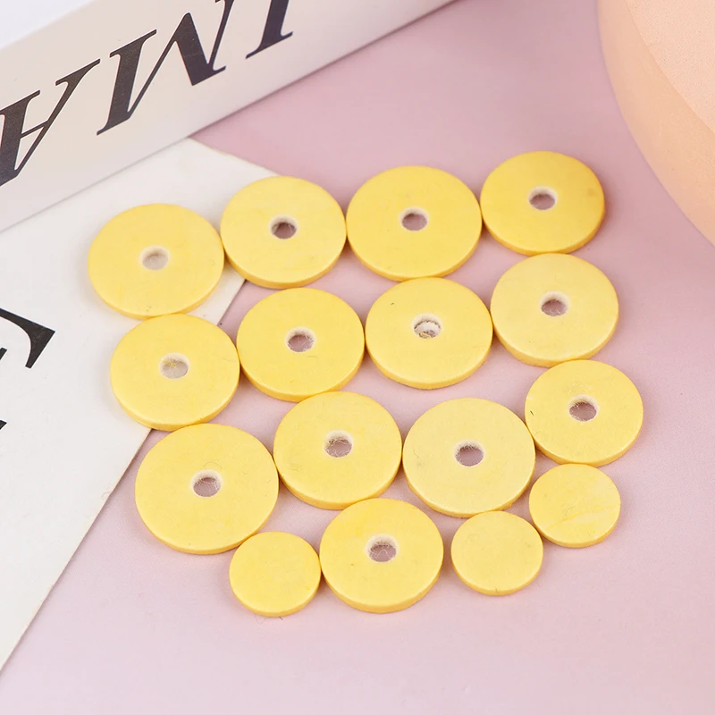 16Pcs/Set Flute Key Pads Yellow Cork Pad Different Sizes Leather Cushion Flute Pads Woodwind Musical Instrument Accessories