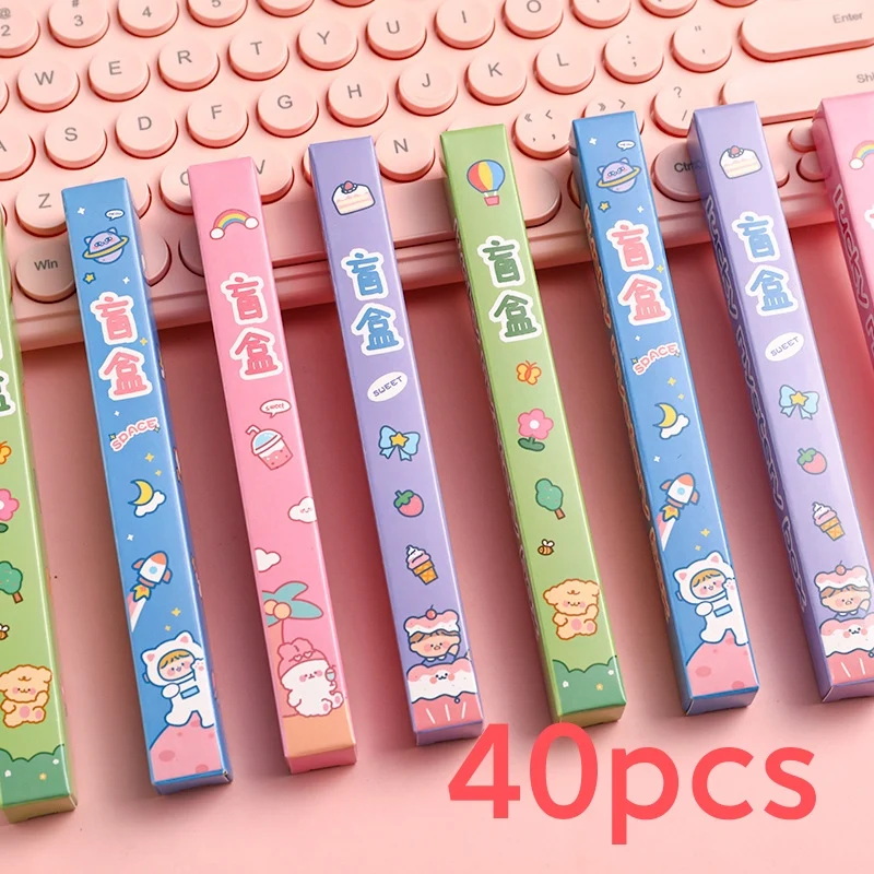 10pc New Blind Box Pen Series Kawaii Cartoon Sticker 0.5mm Press Gel Pen Refill for Kids Surprise Gift Stationery cute markers