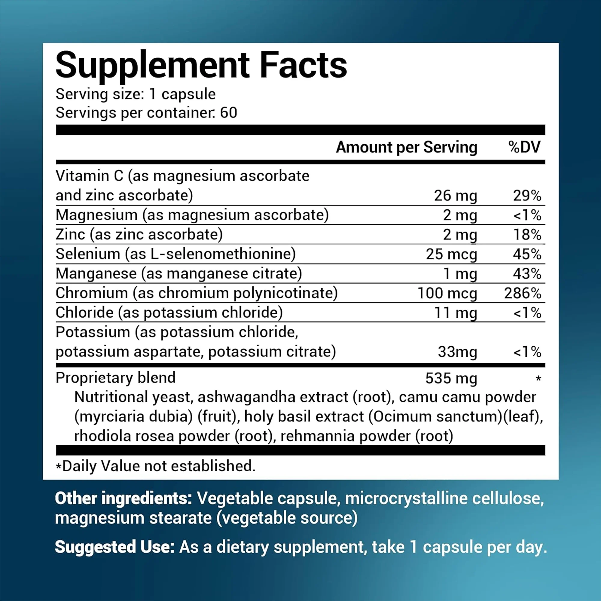 Adrenal & Cortisol Wellness Capsules, Herbal Nutrient Supplement, Support Relaxed Mood, Daily Energy & Body Balance