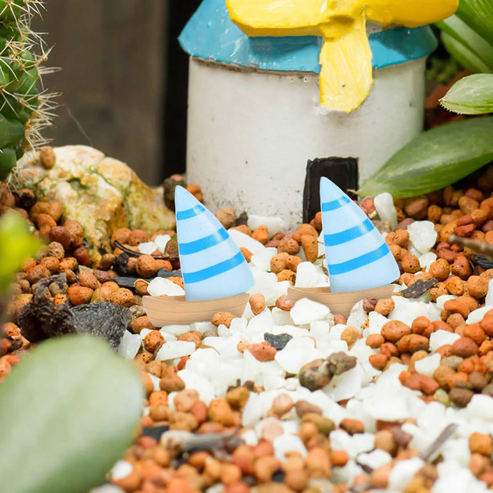 

10 шт. модных миниатюрных морских украшений в виде парусников для ландшафтного дизайна, декора стола, настольных мини-фигурок, акцентов для сада и бонсай