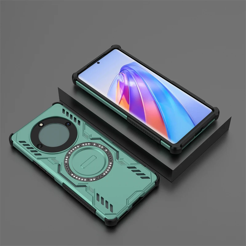 حافظة هاتف لهاتف Honor X9A حافظة لهاتف Honor X9A غطاء شحن لاسلكي ممتص مغناطيسي مقاوم للصدمات لهاتف Honor X9A مقاس 6.67 بوصة