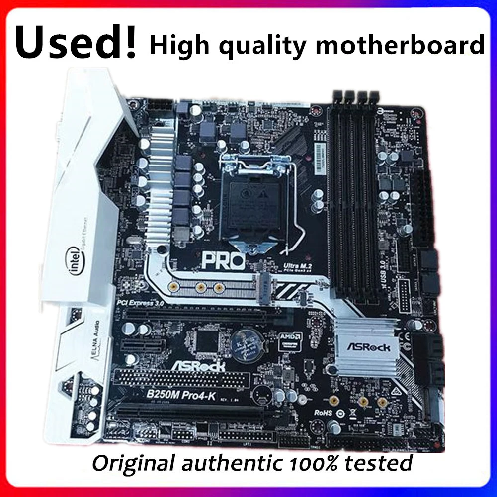 

For ASRock B250M Pro4 K Original Used Desktop Intel B250 B250M DDR4 Motherboard LGA 1151 i7/i5/i3 USB3.0 SATA3