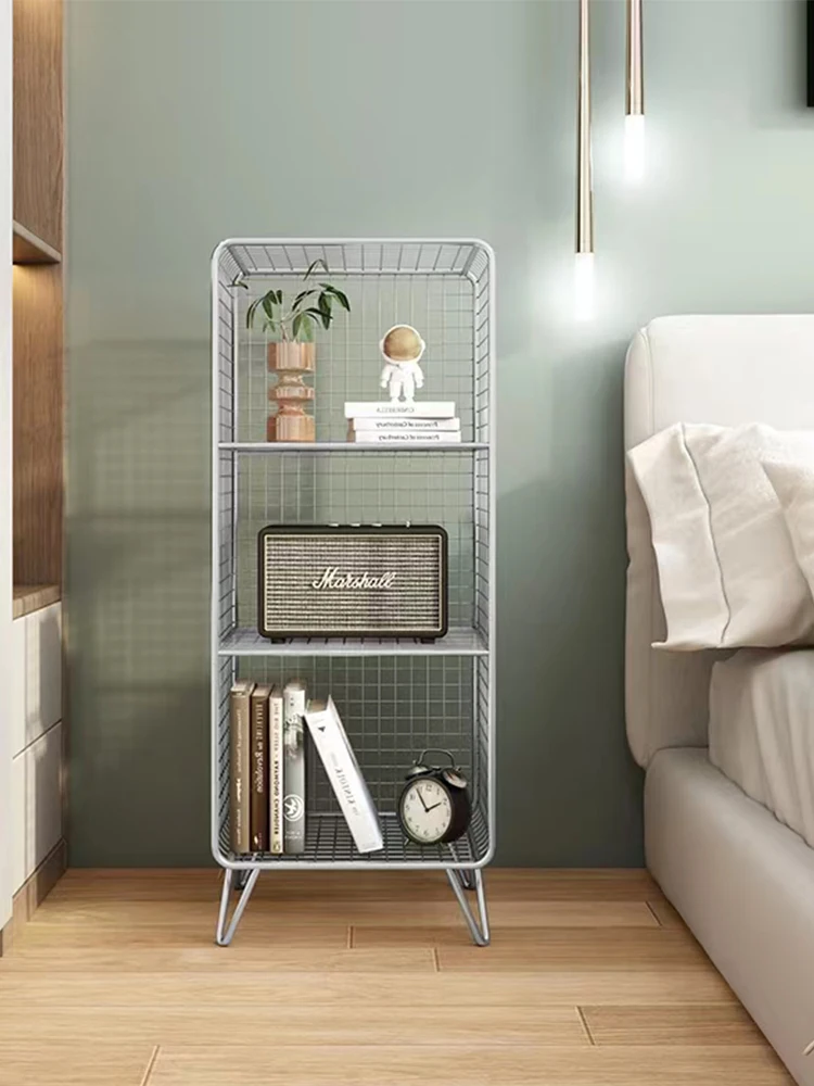 Multi-layer Hanging Window Shelf Living Room Iron Bedside Cabinet Simple Bedroom Study Floor Standing Storage Holders