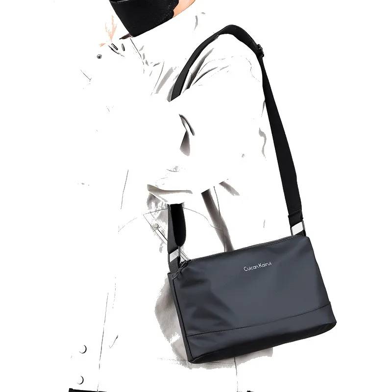 

Мужская сумка через плечо, однотонная, из оксфордской ткани, водонепроницаемая, большой вместимости, модный аксессуар