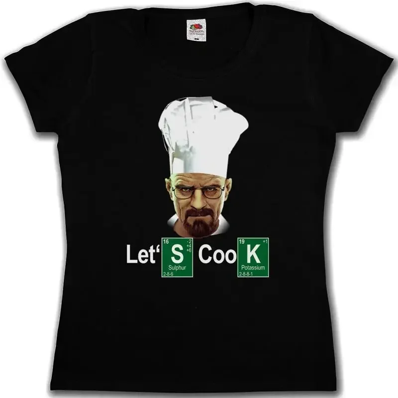 LET S COOK CHEF WOMAN SHIRT Breaking Walter White Meth Heisenberg TV Bad Girl