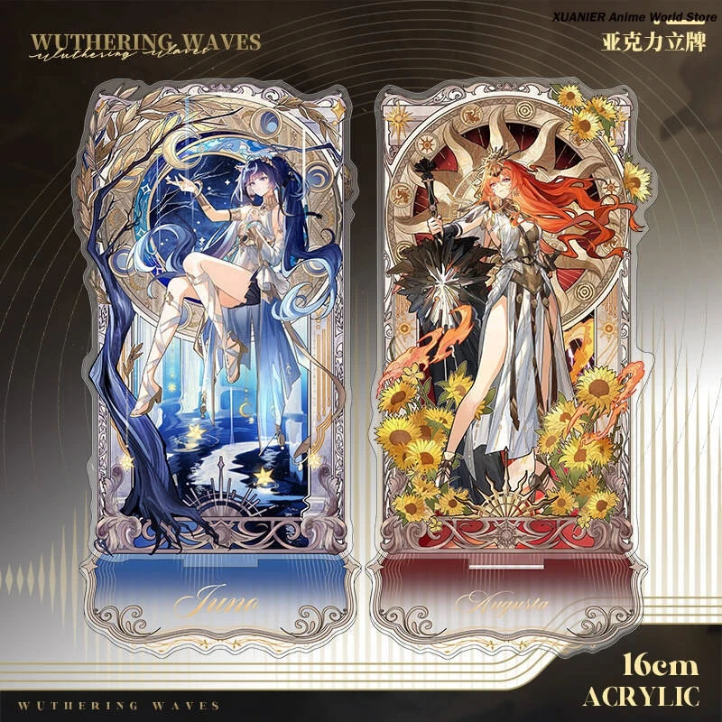 Game Anime Wuthering Waves Cartethyia IUNO AUGUSTA Theme Standing Sign Acrylic Stand Model Plate Cosplay Desktop Decor