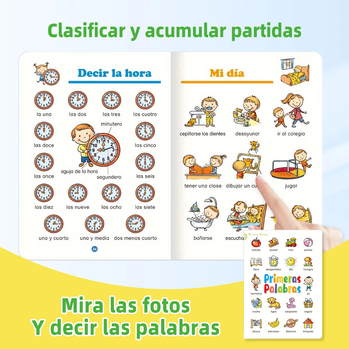 A 32-page Book For Baby To Learn Words With Pictures Cognitive Enhancement Puzzle Spanish