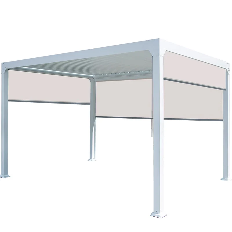 Bioclimatic Aluminum  Pergola 10x10 FT waterproof  louver roof can be flipped manually for outdoor patio