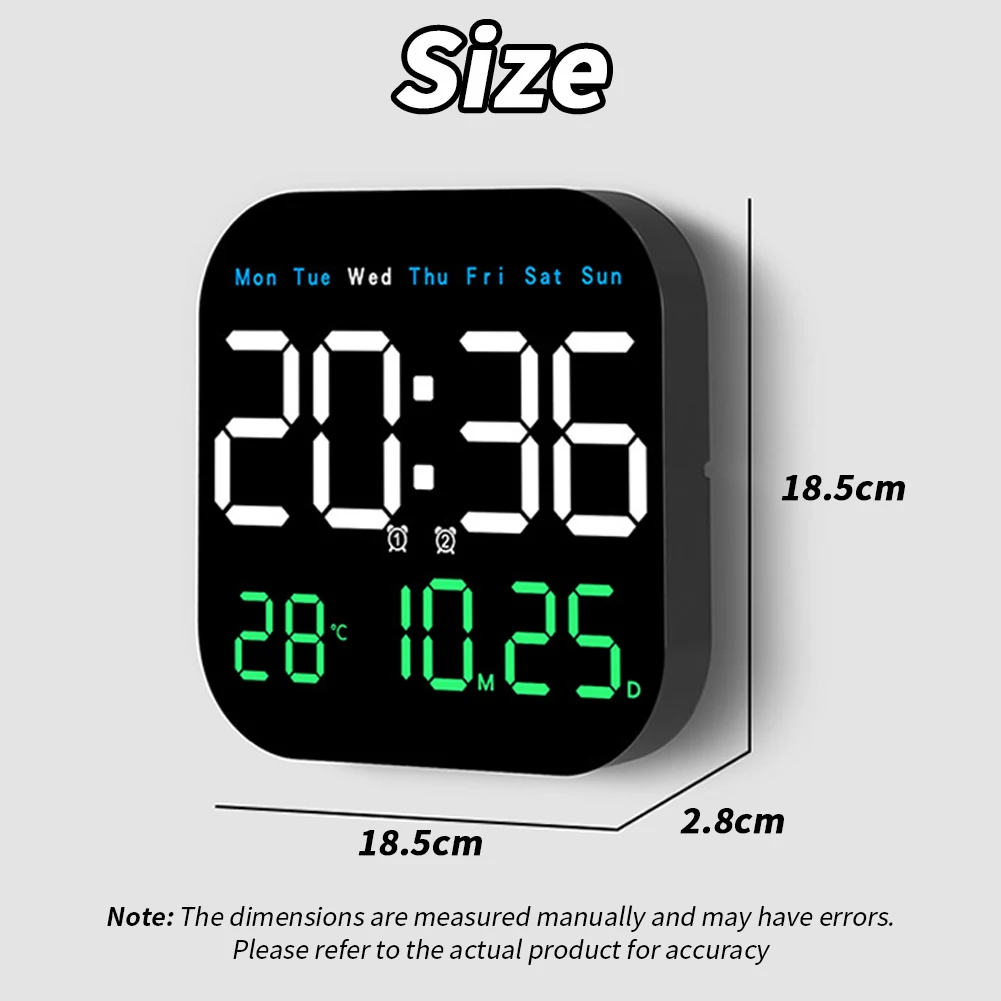 Large LED Display Digital Morden Alarm Clock Automatic Dimming Reckon By Time Wall Clocks With Remote Controller Decorate Clocks