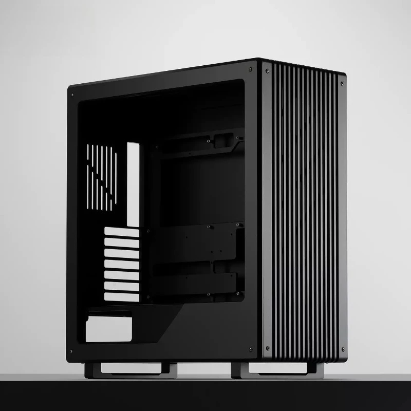 Split Tower Water-cooled Desktop Side Transparent Aluminum Alloy Computer Case, All Aluminum,