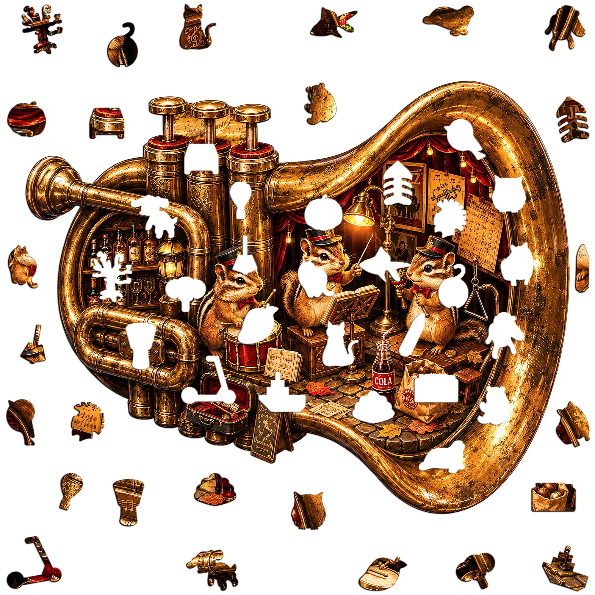 Sandwich Flat Wooden Puzzle Educational Toy Animal Jigsaw Puzzle Tabletop Puzzle Game Gift for Teens and Kids