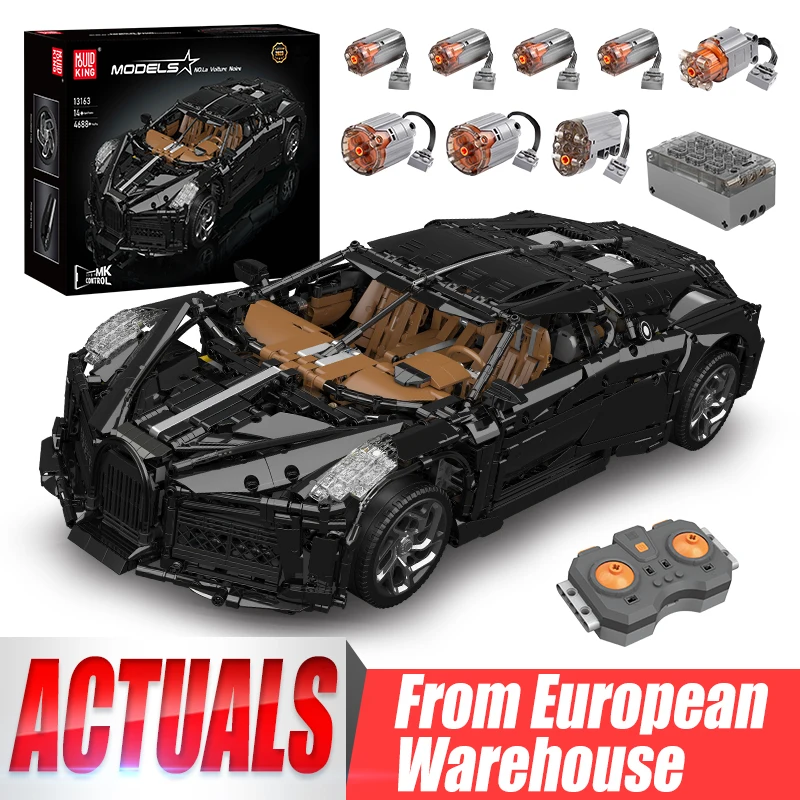 Mould King 13163 Technical Car Building Block The Remote Control La Voiture Noire Sport Car Model Toys Kids Christmas Gifts