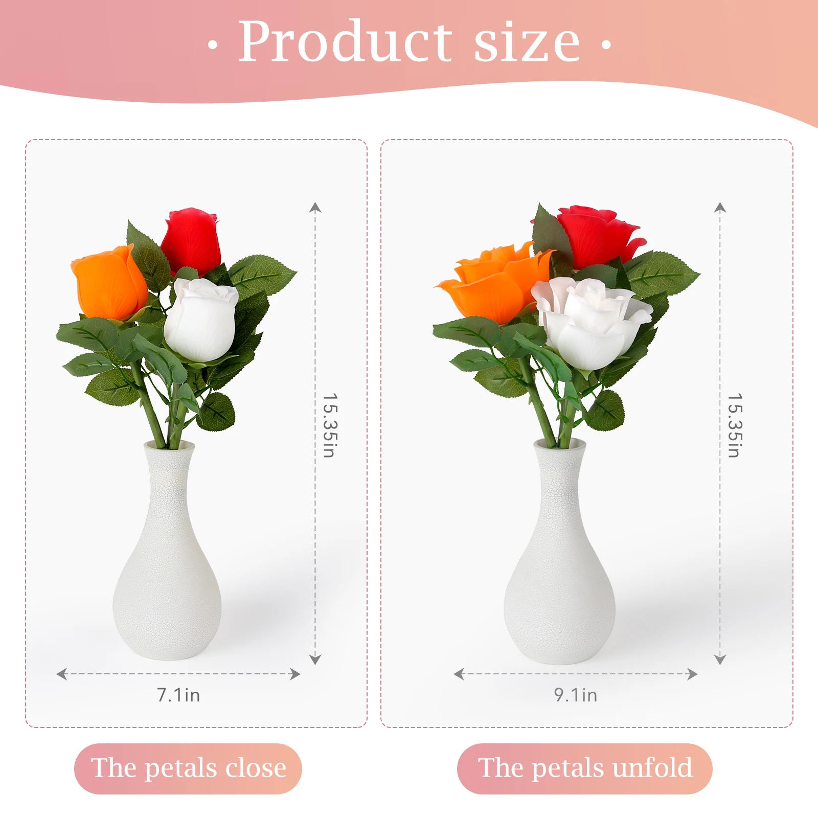 Auto Open & Close Artificial Rose LED Night Light USB Charging Remote Control Romantic Room Decor Desk Lamp Valentine Present