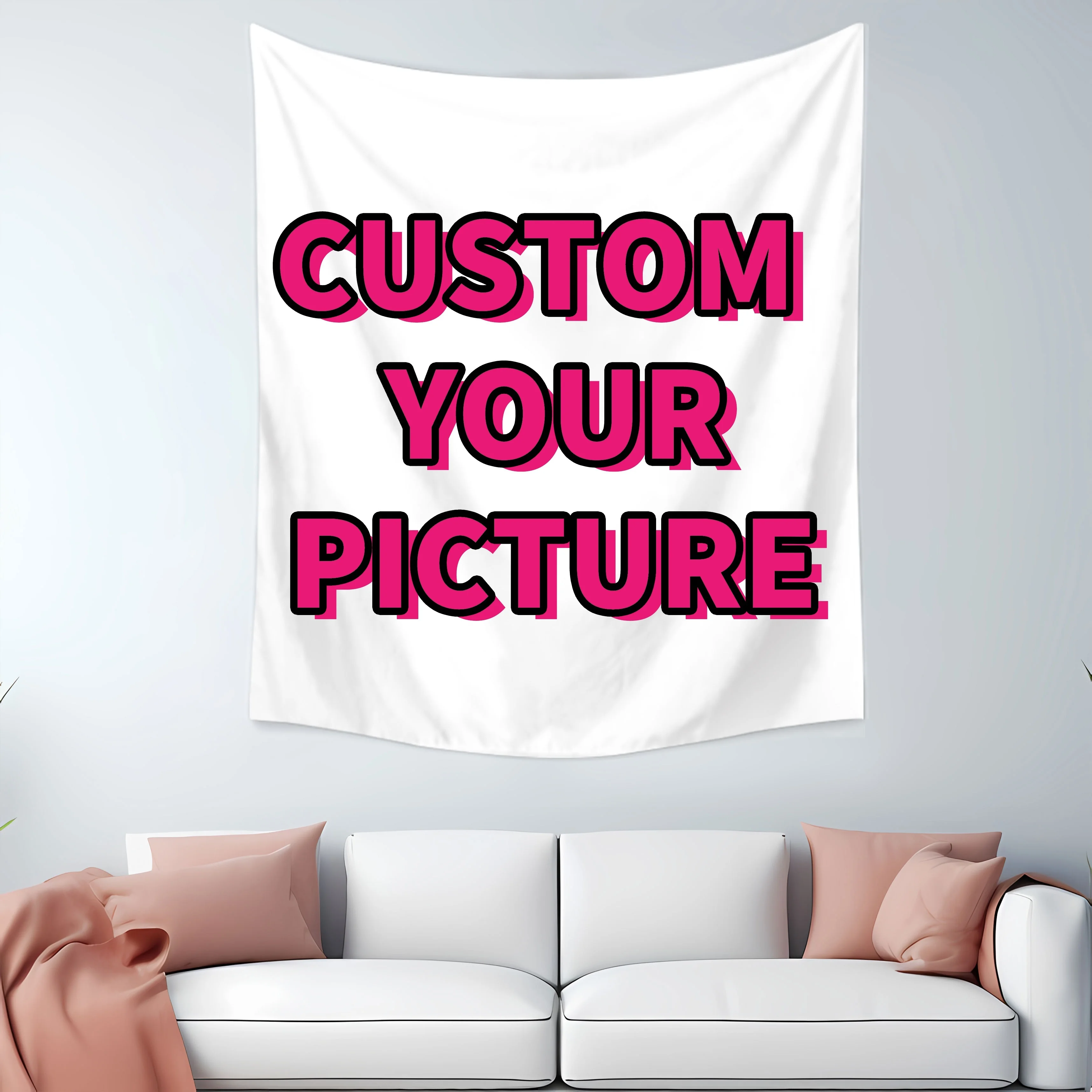 VIKAMA DIY Custom Tapestry Print Your Own Photo Image Custom Wall Hanging Background for Bedroom Dorm Party Home Decor