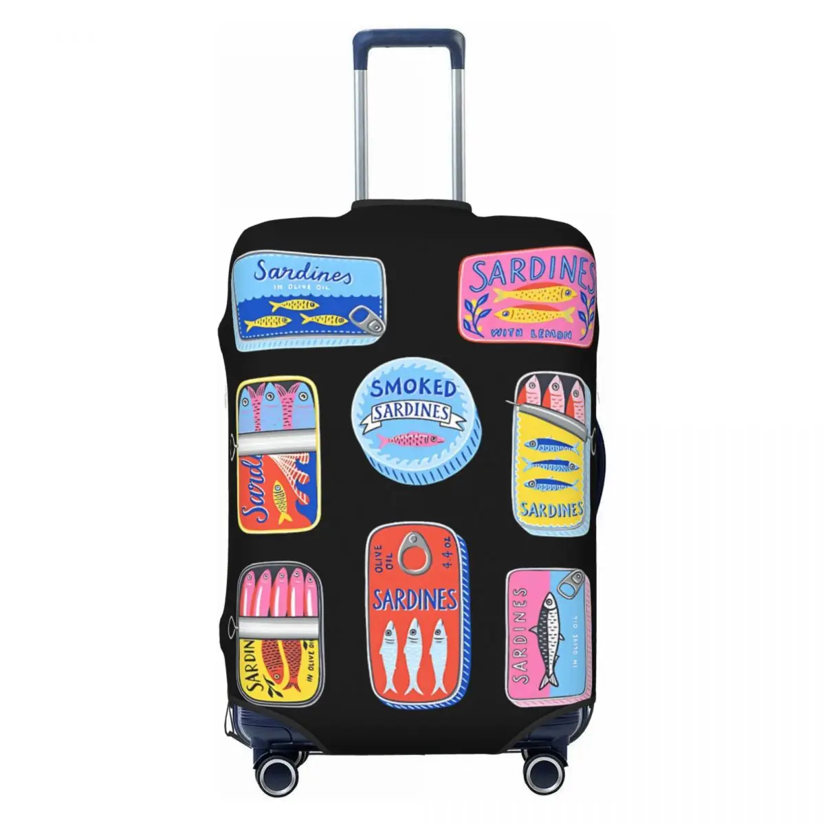 

Cute Retro Sardines Tins Suitcase Cover Business Protection Holiday Practical Luggage Accesories